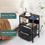 Yoobure Nightstand with Charging Station and Storage