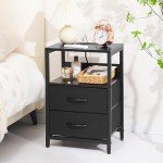 Yoobure Nightstand with Charging Station and Storage