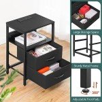 Yoobure Nightstand with Charging Station and Storage