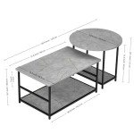 Modern Grey Marble Coffee Table with Storage