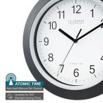 Black 12-Inch Atomic Analog Wall Clock