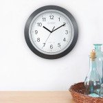 Black 12-Inch Atomic Analog Wall Clock