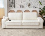 VanAcc Modern 89in Sofa with Cup Holders & USB Ports