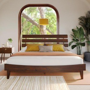 Caden King Size Bed Frame with Adjustable Headboard