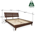 Caden King Size Bed Frame with Adjustable Headboard
