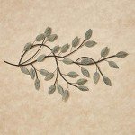 Elegant Sage Metal Leaves Family Tree Wall Art
