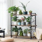 3-Tier Rustic Industrial Wood and Metal Bookshelf