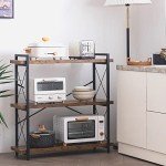 3-Tier Rustic Industrial Wood and Metal Bookshelf