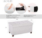 30-Inch White Storage Ottoman Bench with Legs