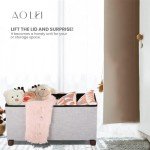 30-Inch White Storage Ottoman Bench with Legs