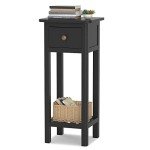 Giantex Narrow End Table with Drawer and Shelf