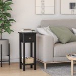 Giantex Narrow End Table with Drawer and Shelf