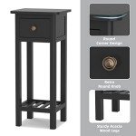 Giantex Narrow End Table with Drawer and Shelf