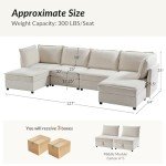 HULALA HOME U-Shaped Modular Sectional Sofa