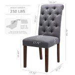 Grey Button Tufted Diner Chair Set of 6