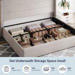 King Size Lift-Up Storage Bed with Wingback Headboard