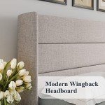King Size Lift-Up Storage Bed with Wingback Headboard