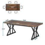 Farmhouse Dining Table for 6 People, 70.8-Inch