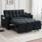 3-in-1 Velvet Sleeper Sofa Bed with Storage