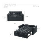 3-in-1 Velvet Sleeper Sofa Bed with Storage