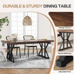 Farmhouse Dining Table for 6 People, 70.8-Inch