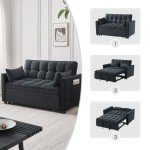 3-in-1 Velvet Sleeper Sofa Bed with Storage