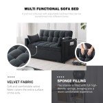 3-in-1 Velvet Sleeper Sofa Bed with Storage