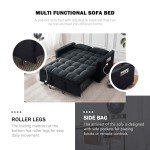 3-in-1 Velvet Sleeper Sofa Bed with Storage