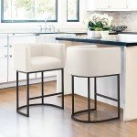 Set of 2 Modern Bar Stools with Backrest