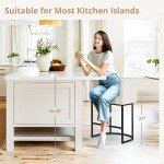 Set of 2 Modern Bar Stools with Backrest