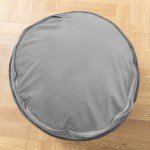 Velvet Round Pouf Ottoman for Living Room Storage