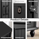 Scurrty 62'' Black Buffet Cabinet with Storage