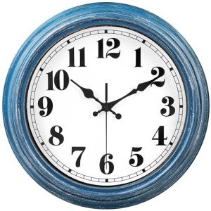 Blue 12-Inch Silent Retro Wall Clock