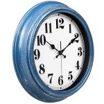 Blue 12-Inch Silent Retro Wall Clock