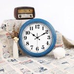Blue 12-Inch Silent Retro Wall Clock
