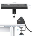 Clamp-On Power Strip with USB-C Fast Charging