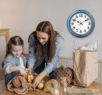 Blue 12-Inch Silent Retro Wall Clock