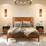 Rustic Scandinavian Queen Bed Frame with Headboard