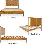 Rustic Scandinavian Queen Bed Frame with Headboard