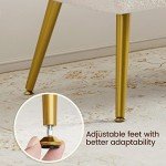 Ivory Velvet Ottoman Bench with Gold Legs