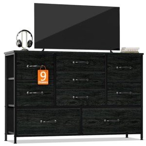 Wide Dresser with 9 Drawers for TV Stand