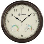 Geevon 14-Inch Retro Wall Clock with Hygrometer