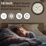 Geevon 14-Inch Retro Wall Clock with Hygrometer