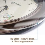 Geevon 14-Inch Retro Wall Clock with Hygrometer