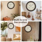 Geevon 14-Inch Retro Wall Clock with Hygrometer