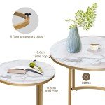 White Nesting Coffee Table Set with Gold Frame