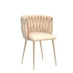 Velvet Dining Chairs Set of 2 with Gold Legs