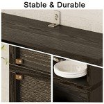 Industrial 6-Shelf Bookcase with Doors - 70” Tall