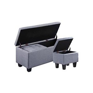 Tassullo Set of 3 Hinged Storage Ottomans