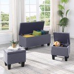 Tassullo Set of 3 Hinged Storage Ottomans